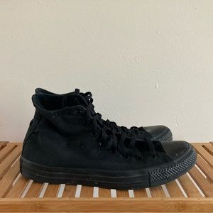 All black Converse Chuck Taylors hi-tops size 12 mens